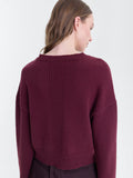 Deep Red Wool Cashmere Ultra-Soft Crewneck Sweater